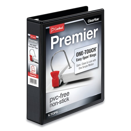 Cardinal 1-1/2" Clear View Binder, Black 10311